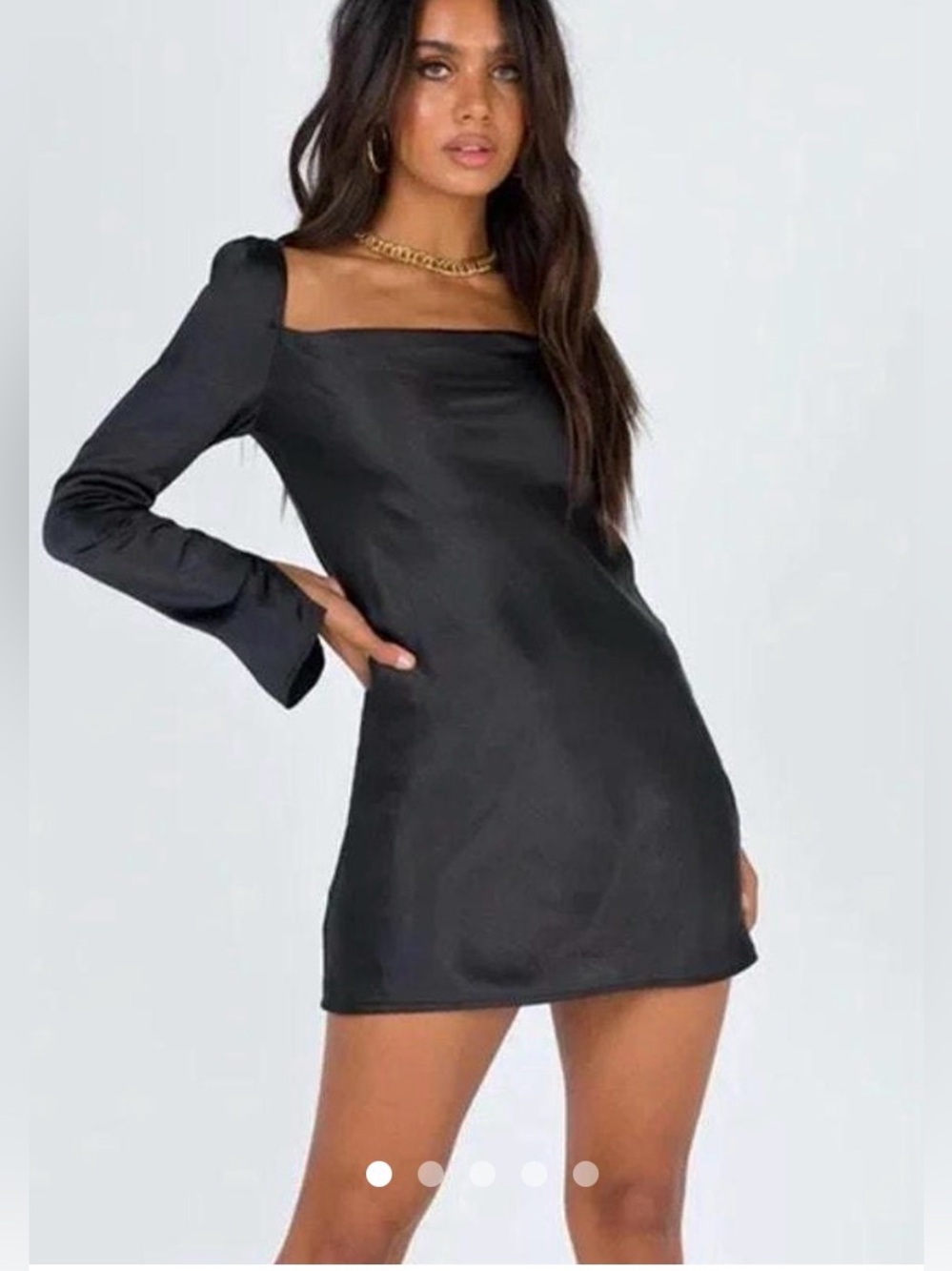 Princess Polly Black Long Sleeve Mini Dress